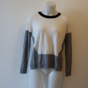 ATKO LEATHER WOOL PULLOVER OPEN BACK SWEATER S *